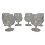 A Set of Six Cut Crystal Brandy Snifter Glasses