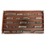 Set of Miniature Locomotives with Display Case