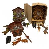 Three German Black Forest Style Cuckoo Clocks