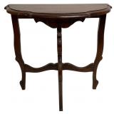 Queen Anne Style Mahogany Stained Demilune Table