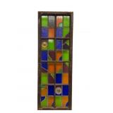 Ten-Pane Abstract Geometric Stained Glass Window
