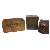 Three Antique and Vintage Advertising Containers
