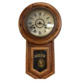 Ansonia Oak Regulator Wall Clock 21.5" x 12"
