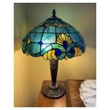 Peacock Motif Stained Glass Table Lamp