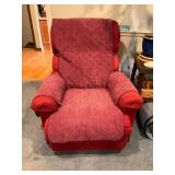 2 Red Manual Reclining Armchairs