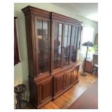 Two-Piece Lighted Display Hutch ï¿½ Two-piece wood