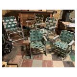 5 Vintage Aluminum Webbed Lawn Chairs