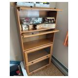 Modern Oak Barrister Style Display Cabinet