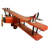 Large Scale Wooden Biplane Model Toy