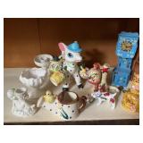 Assorted Vintage Ceramic and Wood Collectibles