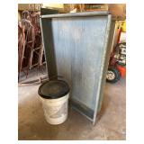 Galvanized Metal Sandbox and Flintkote Bucket