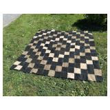 Large Hand-Stitched Patchwork Quilt Top, 6