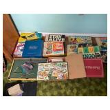 Assortment of Vintage Board Games and Toys