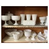 Assorted White Milk Glass Tableware