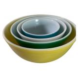 Set of Four Pyrex Graduated Nesting Mixing Bowls