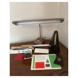 Seth Thomas Metronome, Conn Song Flutes, and Lamp