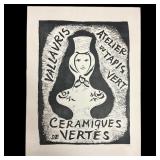 Marcel Vertes Vallauris Atelier du Tapis Vert Lino