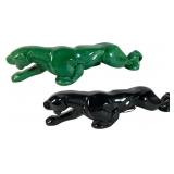 Pair of Mid-Century Ceramic Panther TV Lamps