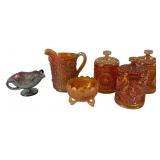 An Assortment of American Carnival Glass