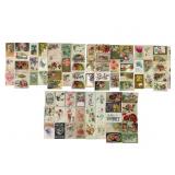 Assortment of Antique Best Wishes Postcards