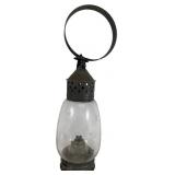 Antique Whale Oil Tin & Glass Lantern