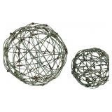 Pair of Brad Oliver Spherical Wire Sculptures