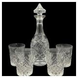 Waterford Lismore Crystal Decanter and Glasses