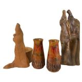Group of Hand Painted & Natural Wood