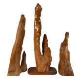 Three Mid Century Cypress Knee Sculptures