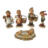 Five Goebel Hummel Hand-Painted Figurines