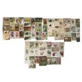 Assortment of Antique Holiday Greeting Postcards