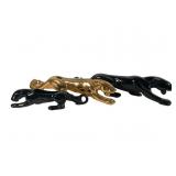 Three Mid-Century Ceramic Stalking Panther Figures