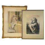 Two Framed Nineteenth Century Children Prints