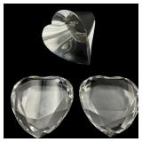 Rosenthal and Steuben Crystal Heart Weights