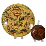 Two Pennsylvania German Style Redware Plates
