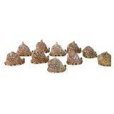 Group of Eleven King Helmet Sea Snail Shells