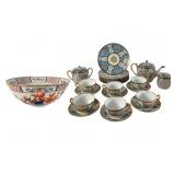 Nippon Porcelain Tea Service and Imari Bowl