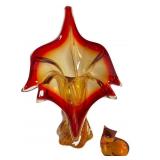 Baccarat Cat Figurine and Art Glass Vase