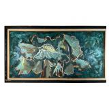 Mid-Century Abstract Expressionist Floral Painting