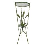 Art Nouveau Style Metal and Glass Plant Stand