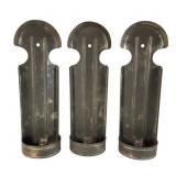 Three Primitive Tin Wall Candle Sconces