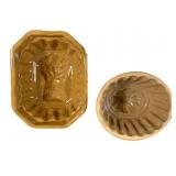 Two Antique Yellowware Food Molds