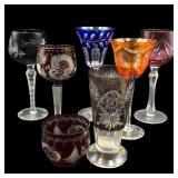 Group of Mixed Bohemian Cut-to-Clear Glass
