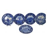 Set of Wedgwood Blue Transferware American Scenes