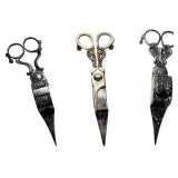Trio of Silver-Plated Wick Trimmers