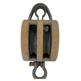 Vintage 8 Inch Double Sheave Wooden Tackle Block
