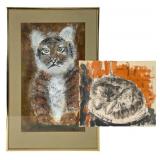 Two Artworks by Elnora Hauser and Initialed SY