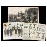Set of Antique Prints & Trade Pages
