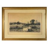 Signed Landscape Etching