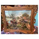 Framed Girl With Horse Print